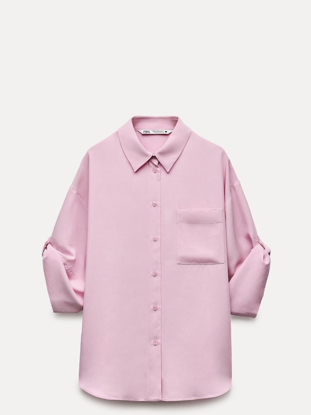 Zara Light Pink Relaxed Button-Down Shirt